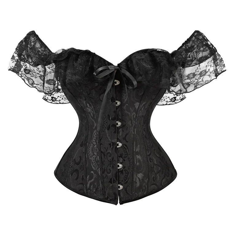 Jacquard Lace Strap Corset-Style Shaping Top