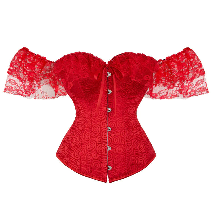 Jacquard Lace Strap Corset-Style Shaping Top