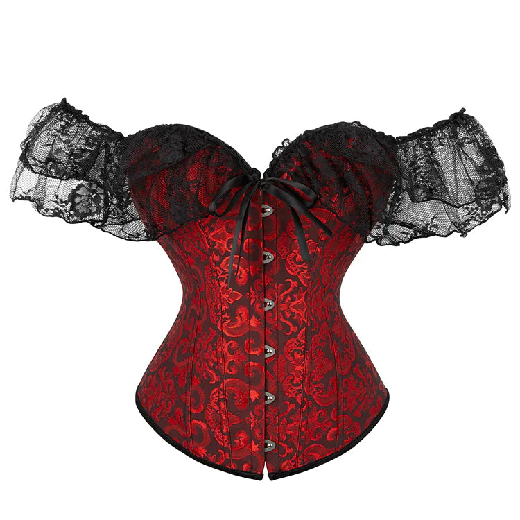 Jacquard Lace Strap Corset-Style Shaping Top