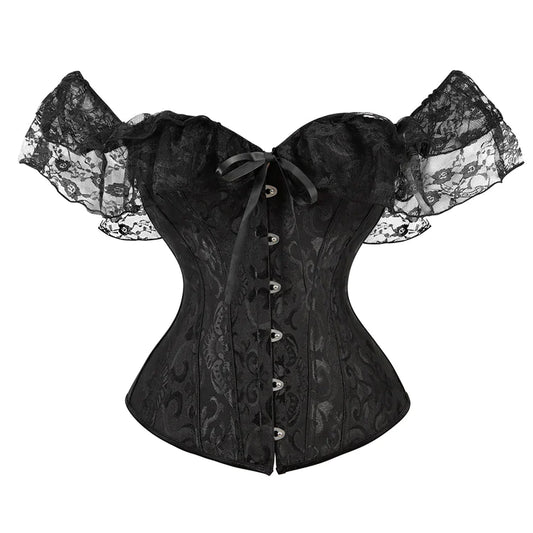 Jacquard Lace Strap Corset-Style Shaping Top