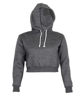 Women's Solid Crop Hoodie